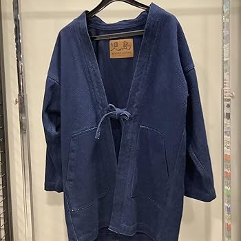 Amazon.co.jp: 小島ジーンズ 刺し子 デニム 半纏 鉄紺 Mサイズ